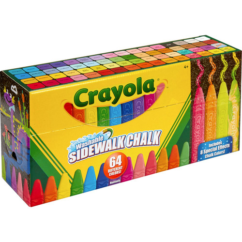 Crayola Washable Sidewalk Chalk - Unleash your colorful creativity outdoors! 64 unique, washable (CYO512064)