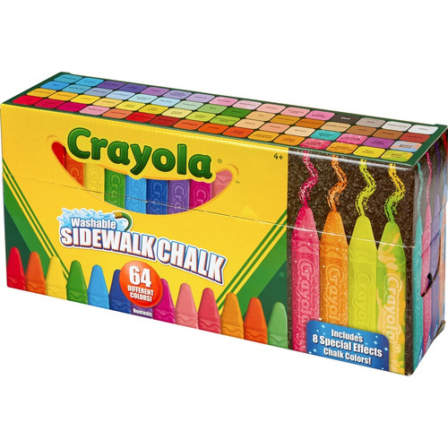 Crayola Washable Sidewalk Chalk - Unleash your colorful creativity outdoors! 64 unique, washable (CYO512064)