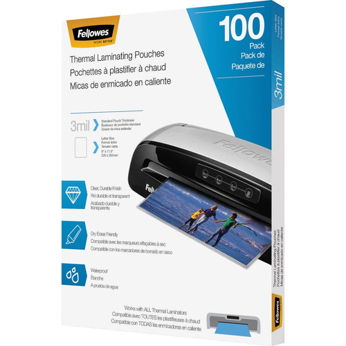 Fellowes Letter-Size Thermal Laminating Pouches - Sheet Size Supported: Letter 8.50" Width x 11" - (FEL5743301)