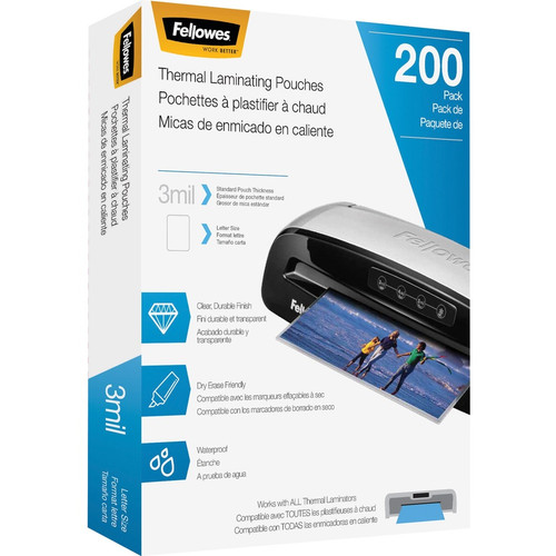 Fellowes Letter-Size Thermal Laminating Pouches - Sheet Size Supported: Letter 8.50" Width x 11" - (FEL5743401)