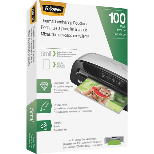 Fellowes Letter-Size Thermal Laminating Pouches - Sheet Size Supported: Letter 8.50" Width x 11" - (FEL5743501)