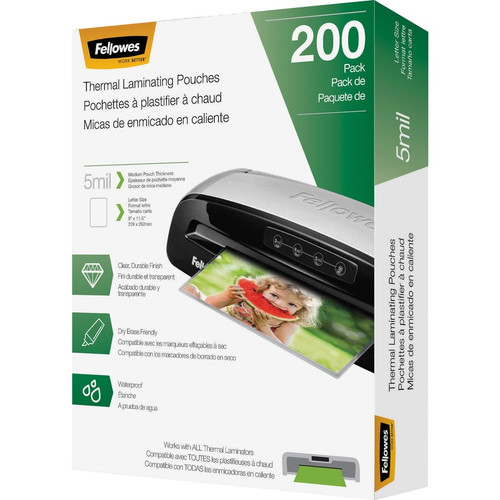 Fellowes Letter-Size Thermal Laminating Pouches - Sheet Size Supported: Letter 8.50" Width x 11" - (FEL5743601)