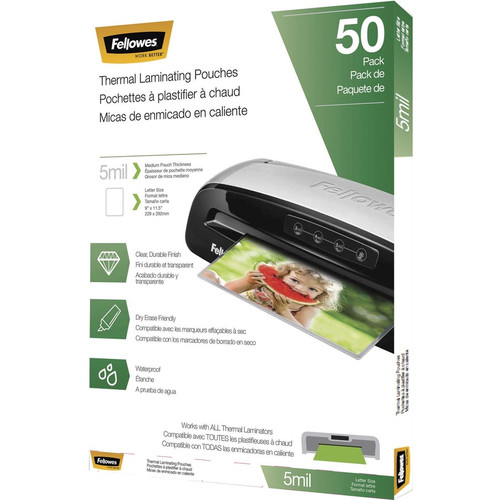 Fellowes Letter-Size Thermal Laminating Pouches - Sheet Size Supported: Letter 8.50" Width x 11" - (FEL5744501)