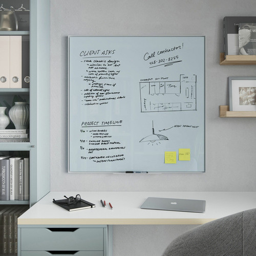U Brands Frosted Glass Dry Erase Board - 35" (2.9 ft) Width x 35" (2.9 ft) Height - Frosted White - (UBR2825U0001)