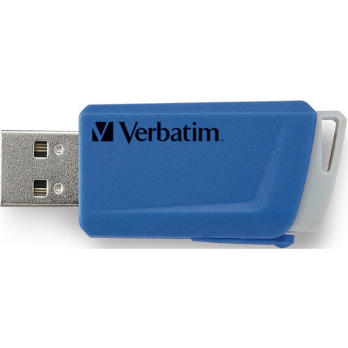Verbatim 16GB Store 'n' Click USB Flash Drive - 16 GB - USB - Blue, Yellow - Lifetime Warranty - 2 (VER70376)
