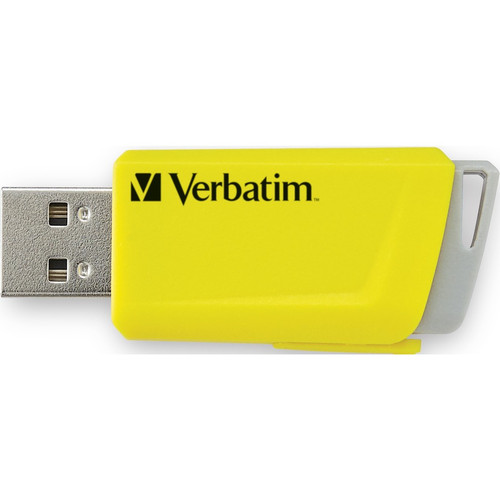 Verbatim 16GB Store 'n' Click USB Flash Drive - 16 GB - USB - Blue, Yellow - Lifetime Warranty - 2 (VER70376)