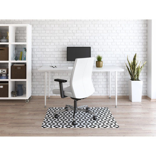 Deflecto FashionMat Black Diamond Chair Mat - Home, Office, Classroom, Hard Floor, Pile Carpet, - x (DEFCM3540BD)