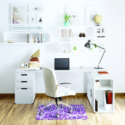 Deflecto FashionMat Purple Rain Chair Mat - Home, Office, Classroom, Hard Floor, Pile Carpet, Dorm (DEFCM3540PR)