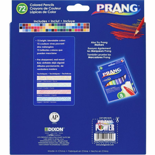 Prang Colored Pencils - 3.3 mm Lead Diameter - Assorted Lead - 72 / Box (DIXX22725)