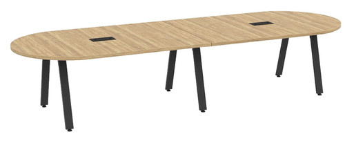 Oval - Racetrack Shaped Conference Tables - VA-Leg Metal Base