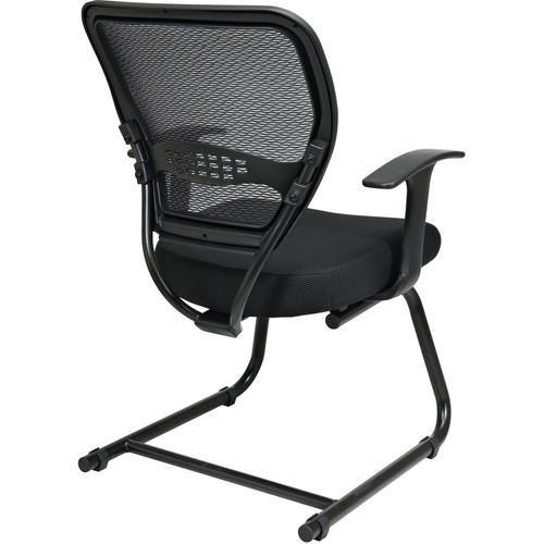 Office Star Professional Air Grid Back Visitors Chair - Black Seat - Sled Base - Black - 1 Each (OSP5505)