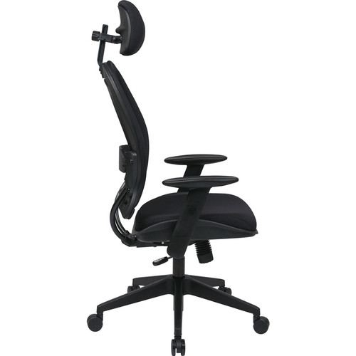 Office Star Professional Air Grid Chair with Adjustable Headrest - Mesh Seat - 5-star Base - Black (OSP55403)