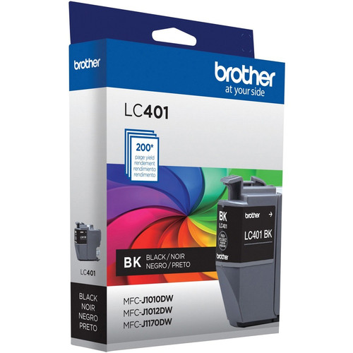 Brother LC401BKS Original Standard Yield Inkjet Ink Cartridge - Single Pack - Black - 1 Pack - 200 (BRTLC401BKS)