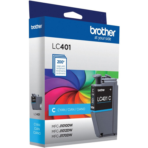 Brother LC401CS Original Standard Yield Inkjet Ink Cartridge - Single Pack - Cyan - 1 Pack - 200 (BRTLC401CS)