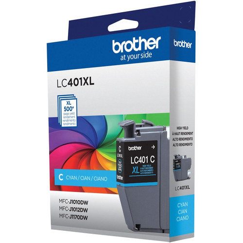 Brother LC401XLCS Original High Yield Inkjet Ink Cartridge - Single Pack - Cyan - 1 Pack - 500 (BRTLC401XLCS)