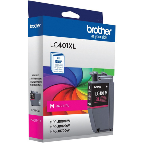 Brother LC401XLMS Original High Yield Inkjet Ink Cartridge - Magenta - 1 Pack - 500 Pages (BRTLC401XLMS)
