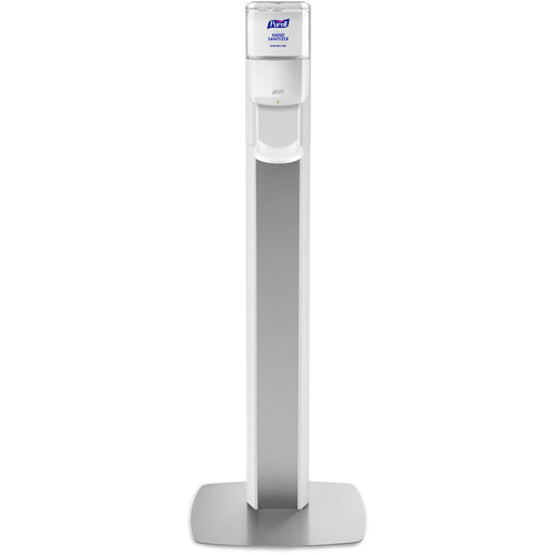 PURELL Messenger ES8 Silver Panel Floor Stand with Dispenser - Floor - Silver (GOJ7308DSSLV)