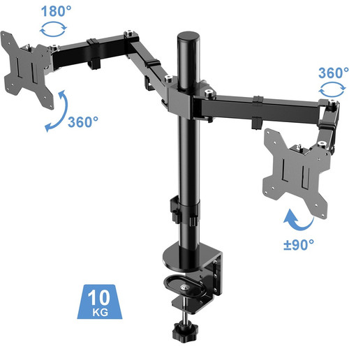 Rocelco RDM2 Desk Mount for LCD Monitor, LED Monitor, Display Stand - Height Adjustable - 2 - 13" - (RCLRDM2)