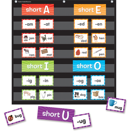 Teacher Created Resources Short Vowels Pocket Chart Cards - Skill Learning: Short Vowels - 205 - 1 (TCR20850)