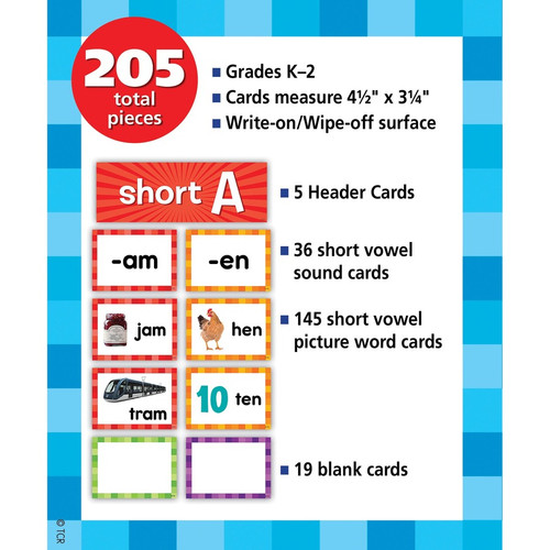 Teacher Created Resources Short Vowels Pocket Chart Cards - Skill Learning: Short Vowels - 205 - 1 (TCR20850)