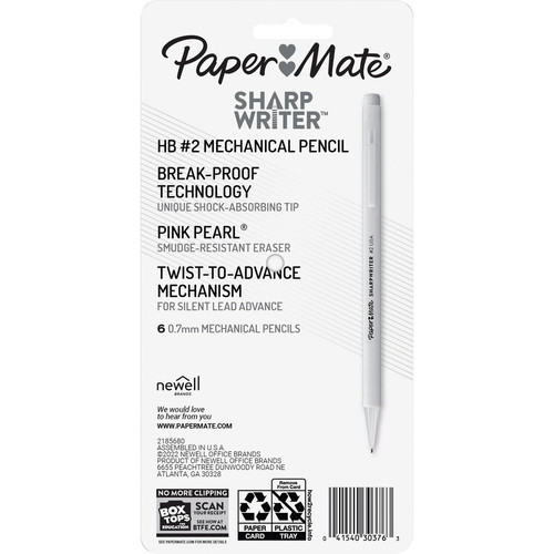 Paper Mate Sharpwriter Mechanical Pencils - HB/#2 Lead - 0.7 mm Lead Diameter - Black Lead - Yellow (PAP2131975)