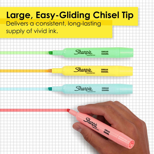 Sharpie SmearGuard Tank Style Highlighters - Wide, Narrow Marker Point - Chisel Marker Point Style (SAN2157494)