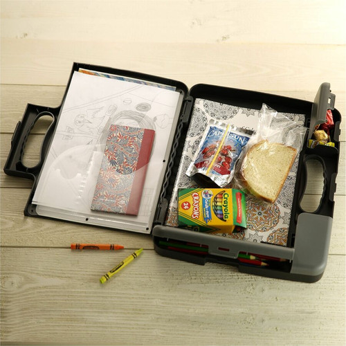 Officemate Portable Clipboard Storage Case - Storage for Stationary - Charcoal - 1 Each (OIC83301)
