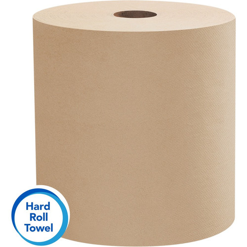 Scott 100% Recycled Fiber Hard Roll Paper Towels with Absorbency Pockets - 8" x 800 ft - Brown, - - (KCC04142)