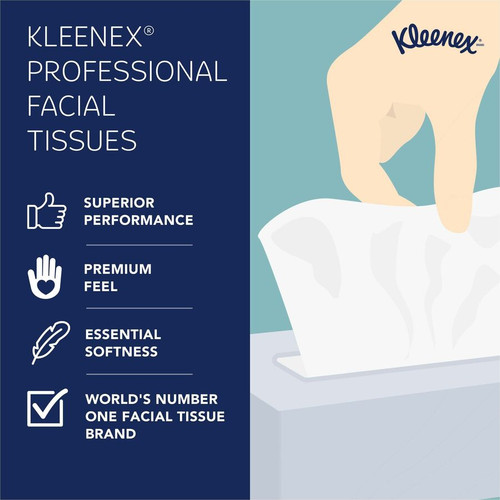 Kleenex Professional Facial Tissue Cube for Business - 2 Ply - 8.40" x 8" - White - 90 Per Box - 36 (KCC21270CT)
