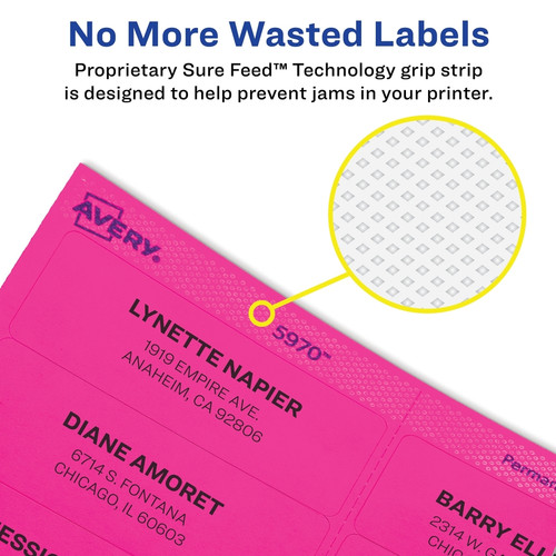 Avery ID Labels - 3 1/2" Width x 4" Length - Removable Adhesive - Rectangle - Laser, Inkjet - (AVE6482)