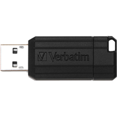 128GB PinStripe USB Flash Drive - Black - 128GB - Black (VER49071)