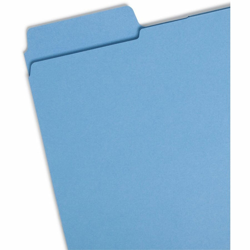 Smead SuperTab 1/3 Tab Cut Letter Recycled Top Tab File Folder - 8 1/2" x 11" - 3 Internal - Blue, (SMD11905)