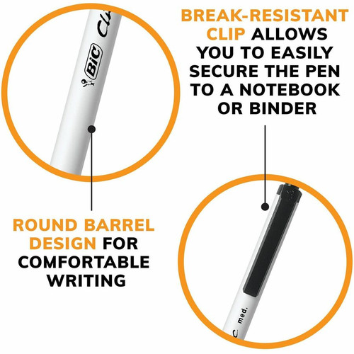 BIC Clic Stic Fashion Retractable Ball Point Pen, Black, 24 Pack - 1 mm Pen Point Size - - Black - (BICCSM241BLK)