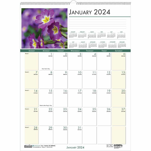 House of Doolittle EarthScapes Flowers Photo Wall Calendar - Julian Dates - Monthly - 12 Month - - (HOD327)