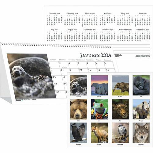 House of Doolittle Wildlife Photo Desk Top Tent Calendars - Julian Dates - Monthly - 12 Month - - - (HOD3689)