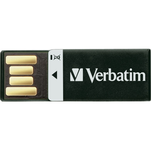 16GB Clip-it USB Flash Drive - Black - 16GB - Black (VER43951)