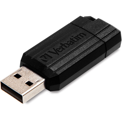 32GB PinStripe USB Flash Drive - Business 10pk - Black - 32GB - Business 10pk - Black (VER70062)