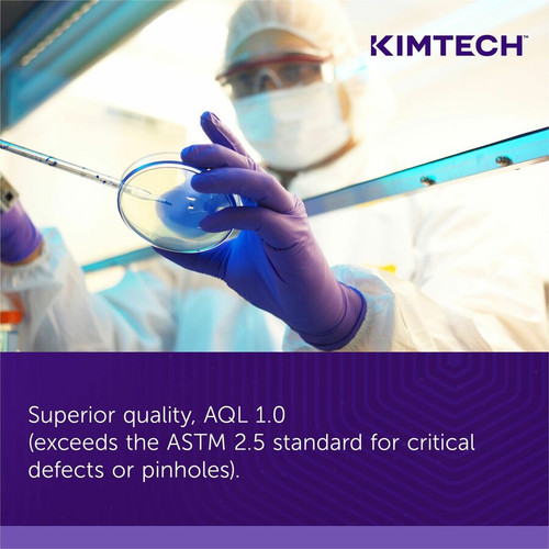 KIMTECH Purple Nitrile Exam Gloves - X-Small Size - For Right/Left Hand - Purple - Latex-free, - - (KCC55080CT)
