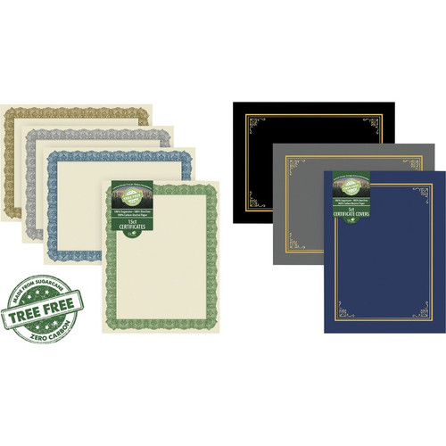 Geographics Tree Free Certificate - 8.5" - Multicolor with Green Border - Sugarcane - 15 / Pack (GEO49016)