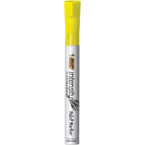 BIC Intensity Paint Marker - Bullet Marker Point Style - Yellow Oil Based Ink - 12 Pack (BICPMPRT11YEL)