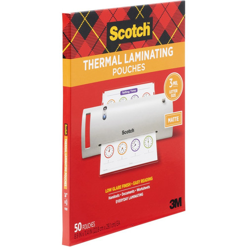 Scotch Laminating Pouch - Laminating Pouch/Sheet Size: 8.90" Width x 11.40" Length x 3 mil - for - (MMMTP385450M)