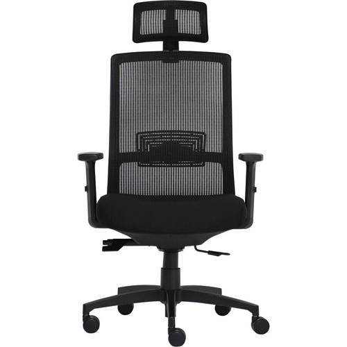 Lorell Mesh Task Chair - Fabric, Memory Foam Seat - Black - Armrest - 1 Each (LLR03209)