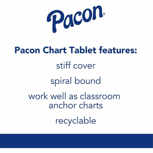 Pacon Chart Table - 70 Sheets - Glue - Ruled - 1" Ruled - Unruled Margin - 24" x 32" - White Paper (PAC9770)