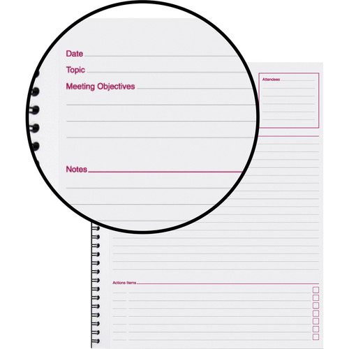Mead Limited Meeting Notebooks - Letter - 80 Sheets - Wire Bound - Letter - 8 1/2" x 11" - Cover - (MEA06132)