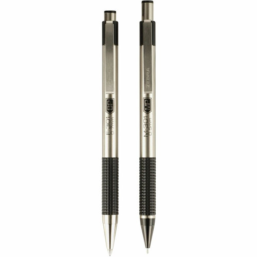 Zebra STEEL 3 Series M/F 301 Mechanical Pencil & Ballpoint Pen Set - Fine Pen Point - 0.7 mm Pen - (ZEB57011)