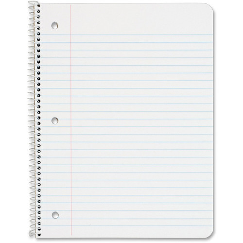 TOPS Wide Rule 1-subject Spiral Notebook - 70 Sheets - Wire Bound - 10 1/2" x 8" - 0.25" x 8" x - - (TOP65000)
