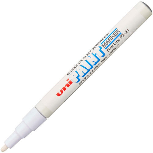 uni Uni-Paint PX-21 Oil-Based Marker - Fine Marker Point - White Oil Based Ink - 1 Dozen (UBC63713DZ)