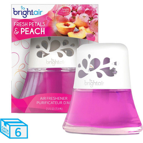 Bright Air Fresh Peach Scented Oil Air Freshener - Oil - 2.5 fl oz (0.1 quart) - Fresh Petals & - - (BRI900134CT)