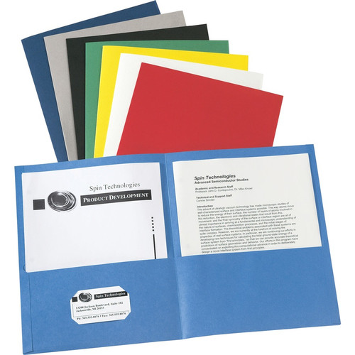 Avery Letter Pocket Folder - 8 1/2" x 11" - 40 Sheet Capacity - 2 Internal Pocket(s) - Paper - (AVE47988CT)