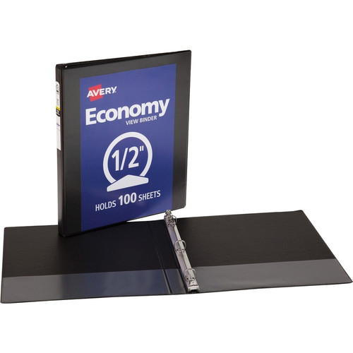 Avery Economy View Binder - 1/2" Binder Capacity - Letter - 8 1/2" x 11" Sheet Size - 100 - 3 (AVE05705BD)